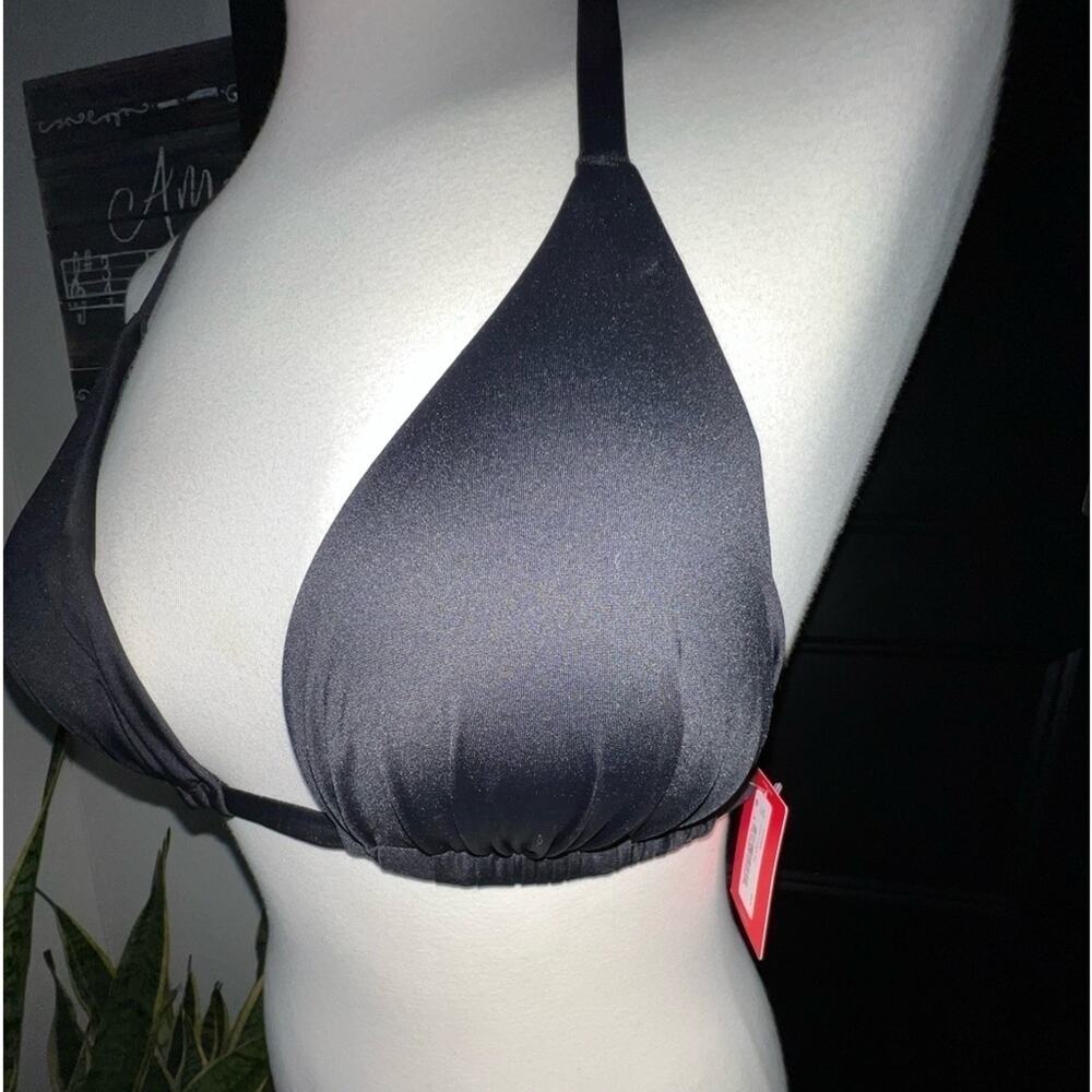 NWT SPANX BLACK TRIANGLE BIKINI TOP SZ L - Picture 2 of 8